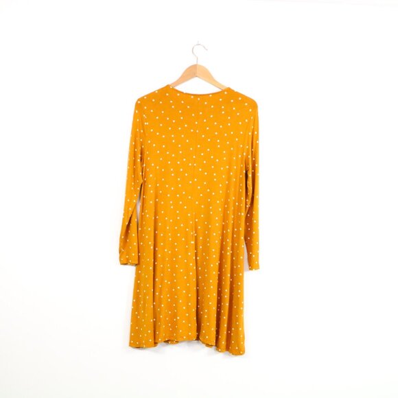 *Old Navy Yellow Polkadot Long Sleeve Midi Dress - Picture 7 of 7